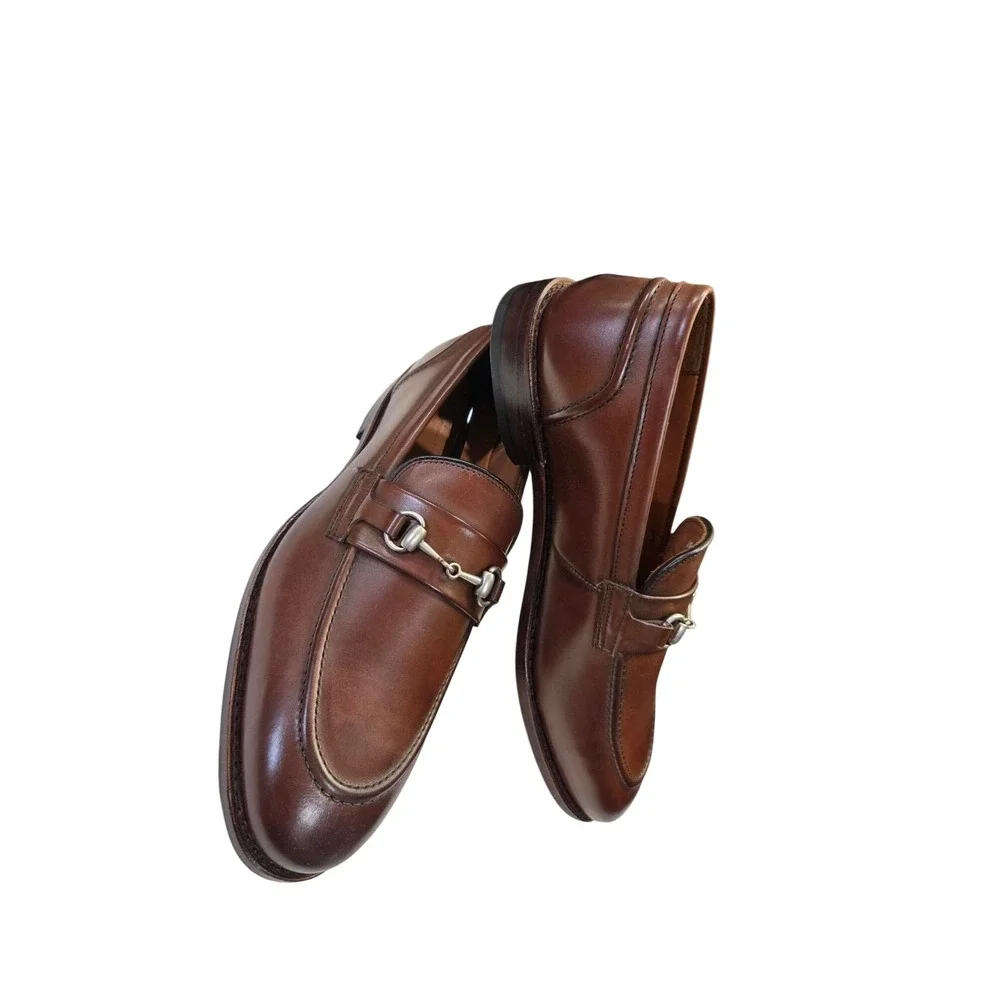 Allen Edmonds Verona II Bit Loafers Walnut Brown Leather Mens Dress Shoes